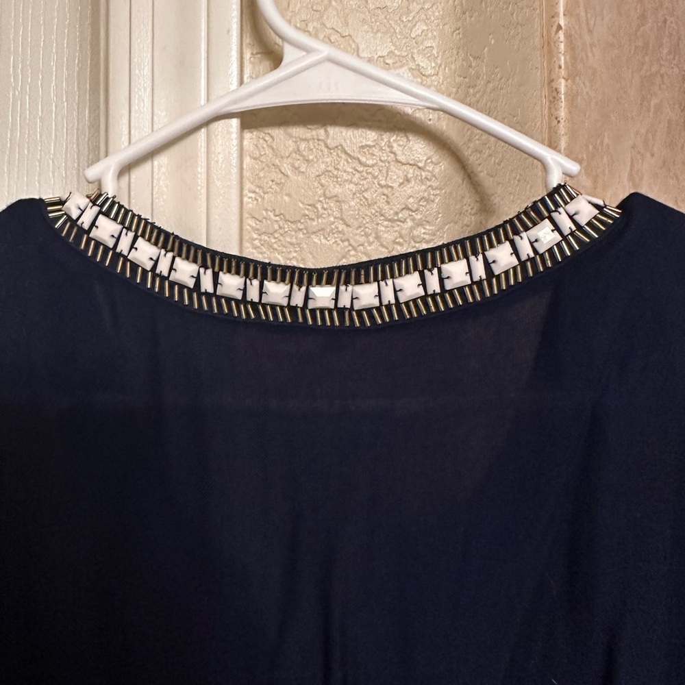 Lily Pulitzer | Navy Embellished Top Small - Picture 4 of 8